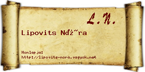 Lipovits Nóra névjegykártya