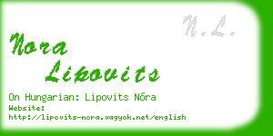 nora lipovits business card