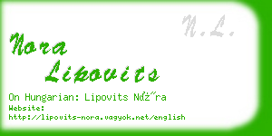 nora lipovits business card